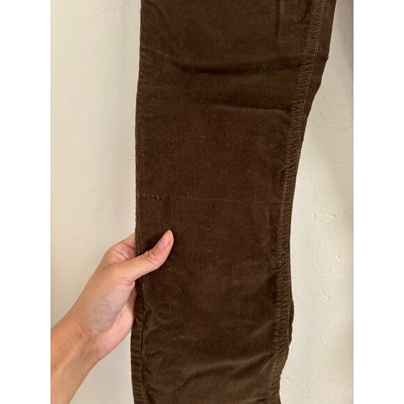 Free People Pants Woman’s 26 Skinny Reagan Raw Hem Brown Corduroy High Waisted - Picture 7 of 10